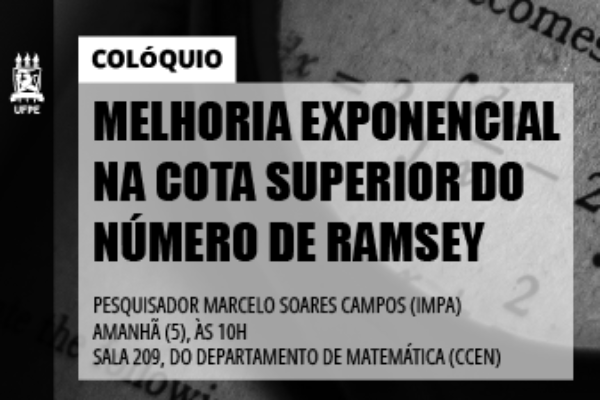 Departamento de Matemática promove Colóquio com o pesquisador Marcelo Soares Campos, do IMPA